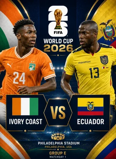 Goolashii ciyaartii Côte d’Ivoire iyo Ecuador ee Koobka Adduunka 2026