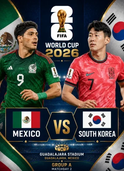 Goolasha ciyaartii Mexico iyo Kuuriyada Koonfureed ee Koobka Adduunka 2026