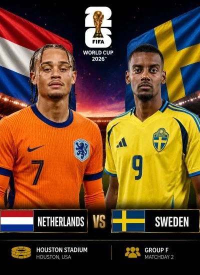 Goolasha ciyaartii Netherlands iyo Sweden ee Koobka Adduunka 2026