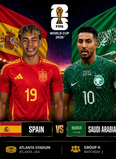 Goolashii ciyaarta Spain iyo Sacuudi Carabiya ee Koobka Adduunka 2026