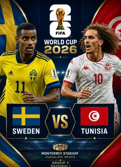 Goolashii ciyaartii Tunisia iyo Sweden ee Koobka Adduunka 2026